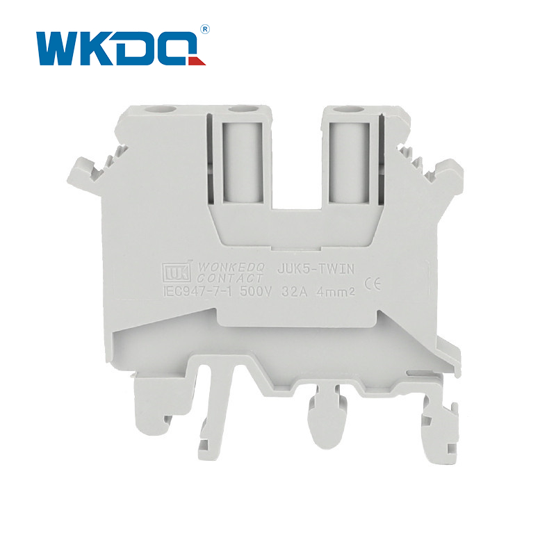 JUK5 TWIN Din Rail Клеммная калодка харчавання з латуні і сталі, металічнага матэрыялу